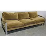 Milo Baughman, Midcentury Velvet Upholstered Sofa