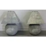 Karl Springer, ? Pair of Shagreen Ball Lamps and
