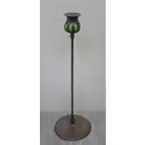 Tiffany Studios, Bronze and Glass Candlestick