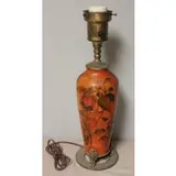 Moorcroft, Orange Lamp with Floral Motif