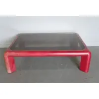 Karl Springer, Red Leather Cocktail Table