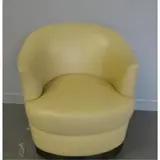 Karl Springer, Leather Upholstered Swivel Chair