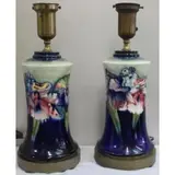 Moorcroft, Pair of Vintage Porcelain Lamps