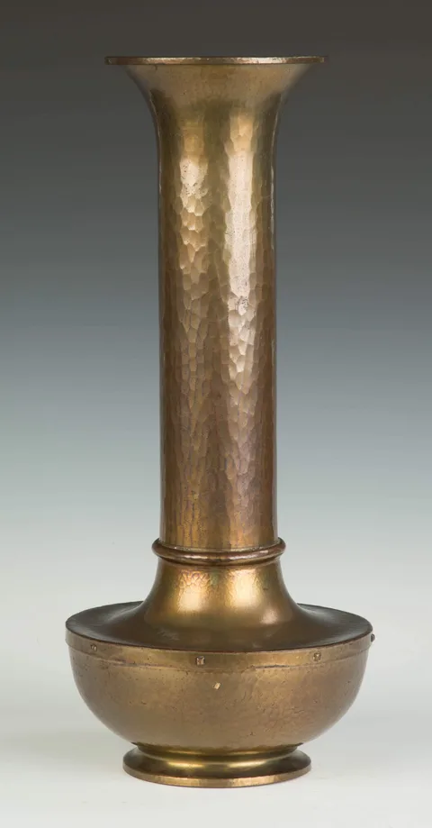 Hammered Copper American Beauty Vase by Roycroft, sold May 2017