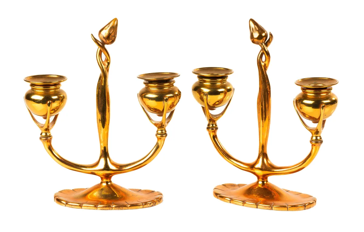 Candle Holders by Tiffany Studios, sold May 2023