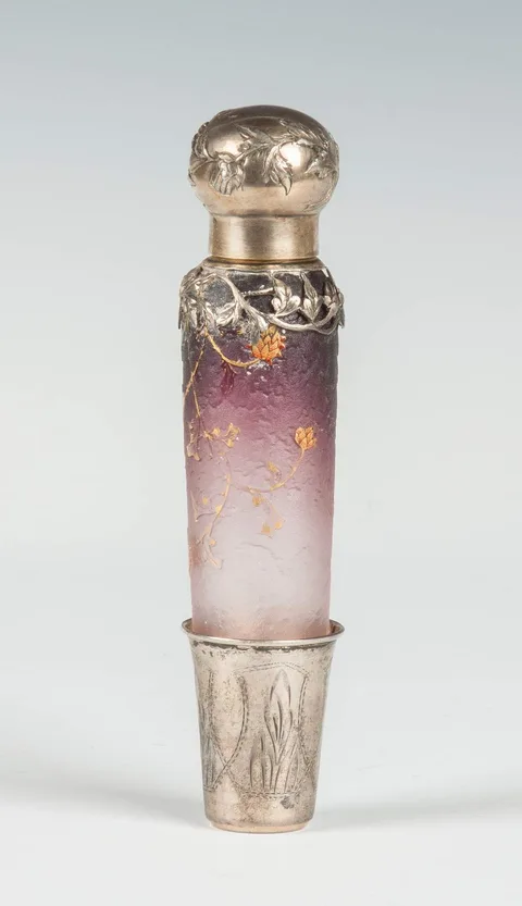 Scent Bottle with Sterling Overlay by Daum Nancy, sold Nov 2015