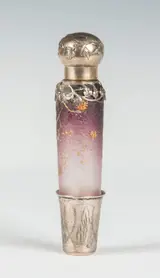 Daum Nancy, Scent Bottle with Sterling Overlay
