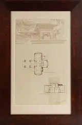 Frank Lloyd Wright, Architectural Print in Roycroft Frame
