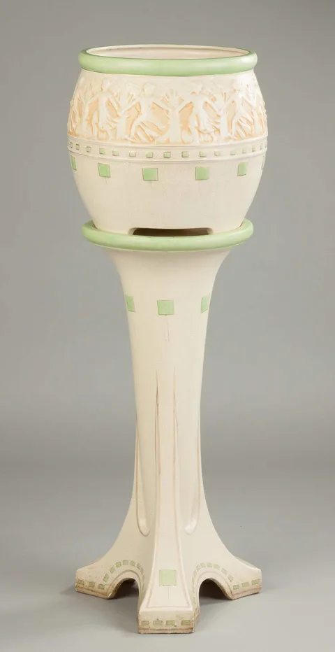 Arts & Crafts Jardiniere & Pedestal by Roseville, sold May 2016