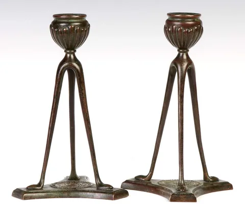 Bronze Candlesticks by Tiffany Studios, sold Nov 2013