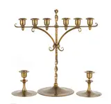 Roycroft, Hammered Copper Candelabra and Candlesticks