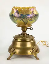 Loetz, Art Glass Oil Lamp