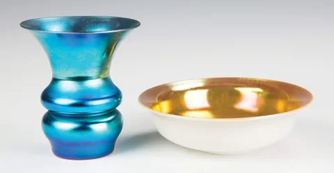 Blue Aurene Vase by Alexander Joseph von Steuben, sold May 2017