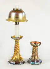 Tiffany Studios, Favrile Candle Lamp & Base