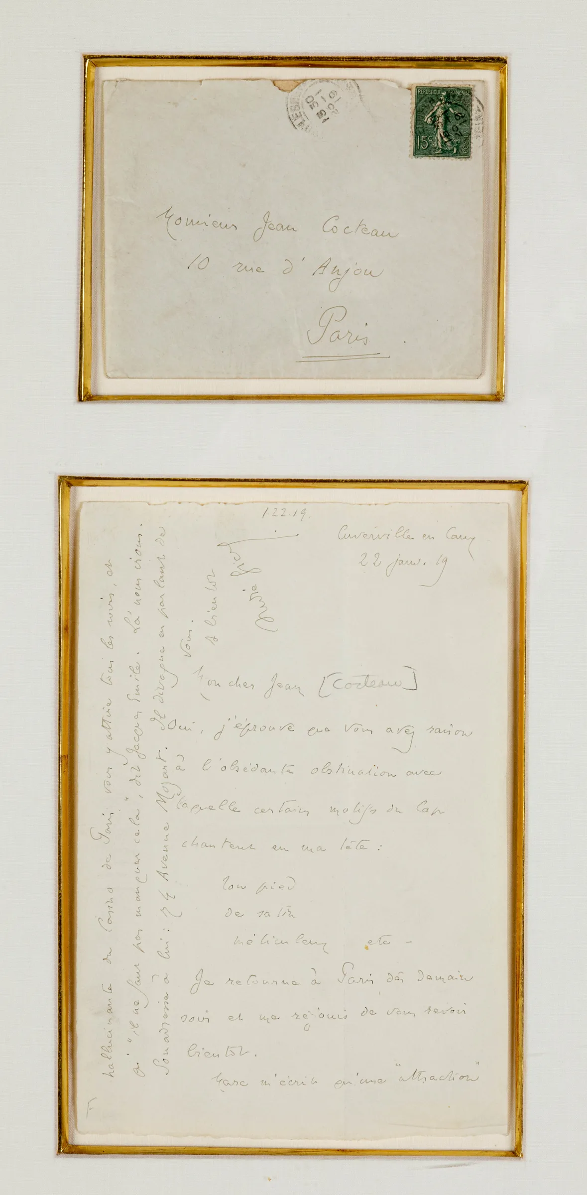 Signed Letter by Jean Cocteau, sold May 2023