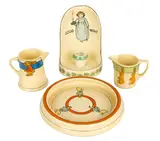 Roseville, Chamber Stick, Bowl & Creamers