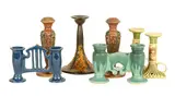 Roseville, Art Pottery Candlesticks