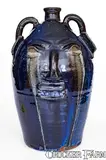 B.B. Craig, Exceptional Early-Period B. B. CRAIG / VALE, NC Monumental Face Jug w/ Cobalt and Weeping Eyes