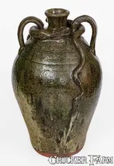 B.B. Craig, Fine Large B. B. CRAIG / VALE, NC Double-Handled Stoneware Snake Jug, early fourth quarter 20th century, Stoneware