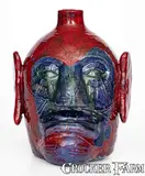 King, Exceedingly Rare Edwin Meaders Face Jug, "KING / TUT / JUG / #8", 1994, Stoneware