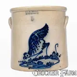 J. & E. Norton, 5 Gal. J. & E. NORTON / BENNINGTON, VT Pecking Chicken Crock, circa 1855, Stoneware