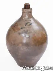 N. Clark & Co., N. CLARK & CO. / MOUNT MORRIS Decorated Stoneware Jug, c1825-40, c1825-40, Stoneware