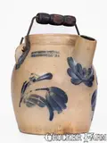 Cowden & Wilcox, COWDEN & WILCOX / HARRISBURG, PA Stoneware Batter Pail w/ Floral Design, circa 1865, Stoneware