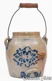 F.H. Cowden, F. H. COWDEN / HARRISBURG, PA Stoneware Stenciled Batter Pail, circa 1880, Stoneware