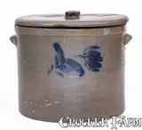 W.H. Lehew & Co., W.H. LEHEW & CO. / STRASBURG, VA Lidded Stoneware Cake Crock, circa 1875, Stoneware