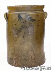 L.D. Funkhauser, L.D. FUNKHAUSER / STRASBURG / VA Stoneware Crock, c1880, c1880, Stoneware