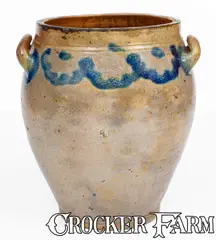 4 Gal. C. CROLIUS / STONEWARE / MANUFACTURER / MANHATTAN WELLS / NEW YORK Jar by C. Crolius Stoneware, early 19th century, Stoneware, sold Apr 2025