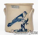 J. & E. Norton, J. & E. NORTON / BENNINGTON, VT Stoneware Crock w/ Bird-on-Stump, circa 1855, Stoneware