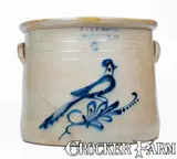E & L P Norton, 4 Gal. E. & L. P. NORTON / BENNINGTON, VT Stoneware Bird Crock, circa 1870, Stoneware