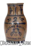 Williams And Reppert, Fine WILLIAMS & REPPERT / GREENSBORO, PA Two-Gallon Stoneware Pitcher, circa 1885, Stoneware