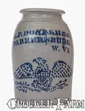 A.P. Donaghho, Fine A.P. DONAGHHO / PARKERSBURG, W. VA Stoneware Eagle Canning Jar
