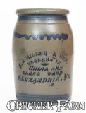 E. J. Miller & Son, E. J. MILLER & SON / ALEXANDRIA, VA Stenciled Stoneware Advertising Jar, Greensboro, PA origin, circa 1875, Stoneware