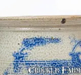 Exceedingly Rare COWDEN & WILCOX / HARRISBURG, PA Stoneware Jar w/ Elaborate House Decoration by Cowden & Wilcox, circa 1865, Stoneware, sold Apr 2025