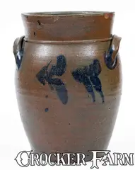 E.B. Hissong, Extremely Rare E.B. HISSONG / CASSVILLE, PA Three-Gallon Stoneware Jar, c1850, c1850, Stoneware