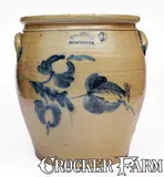 M. & T. Miller, Rare 6 Gal. M. & T. MILLER / NEWPORT, PA Stoneware Jar with Floral Decoration