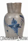 W.H. Lehew & Co., W. H. LEHEW & CO. / STRASBURG, VA Stoneware Pitcher w/ Floral Decoration, circa 1870, Stoneware