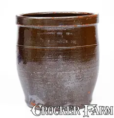 Upton M. Bell, Rare UPTON M. BELL / Waynesboro, Pa Redware Jar, circa 1895, circa 1895, Redware