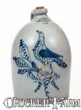 C. Hart, 3 Gal. C. HART / SHERBURNE Stoneware Bird Jug, circa 1860, Stoneware
