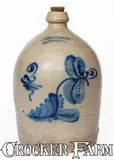 J. Shepard Jr, J. SHEPARD JR. / GEDDES, NY Stoneware Jug w/ Floral Decoration, circa 1858-1859, Stoneware