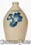 T. Harrington, 3 Gal. T. HARRINGTON / LYONS Stoneware Jug w/ Floral Decoration, circa 1860, Stoneware
