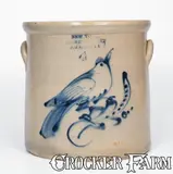 New York Stoneware Co., 4 Gal. NEW YORK STONEWARE CO. / FORT EDWARD, NY Stoneware Crock w/ Large Bird