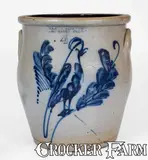 S. L. Pewtress & Co., S. L. PEWTRESS & CO. / NEW HAVEN, CONN. Stoneware Jar w/ Elaborate Parrot Decoration, circa 1870, Stoneware