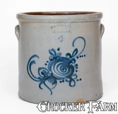O.H. Smith & Bro, O.H. SMITH & BRO. / FLEMINGTON, NJ Stoneware Crock, circa 1890, Stoneware