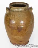 J. P Bodie, Rare "J.P. Bodie / Maker" Alkaline-Glazed Stoneware Jar, Jesse P. Bodie, Kirksey's Crossroads, Edgefield District, SC, circa 1870, Alkaline-glazed stoneware