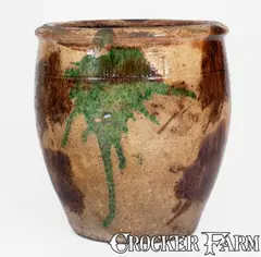 S. Bell & Son, Multi-Glazed S. BELL & SON / STRASBURG, Virginia Shenandoah Valley Redware Jar, c1890, c1890, Redware