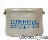 Southern Stoneware, Rare SOUTHERN / STONEWARE / POTTERY Cobalt-Stenciled Stoneware Cake Crock, att. Donaghho Pottery, Parkersburg, WV, circa 1885, Stoneware